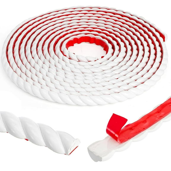 Flexible Molding Trim Paintable Frame Border 3D Wall Molding Trim Twisted-Shaped Decorative Strip Self-Adhesive Wall Edge Trim for Home Cabinet Door Mirror Frame Decor,White,6.56 ft,Topboutique