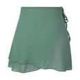 thumbnail image 5 of iEFiEL Womens Chiffon Lace-up Wrap Skirt Ballet Lyrical Dancewear Summer Solid Color Dance Training Miniskirt Green M, 5 of 7