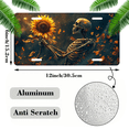 thumbnail image 2 of 1 Pcs 2D Flat License Plate Covers & Frames, Skeleton Holding Sunflower For Decorative Front, Waterproof For Decoration Aluminum License Plate Covers & Frames Cover For Men Women, 12" X 6", 2 of 7