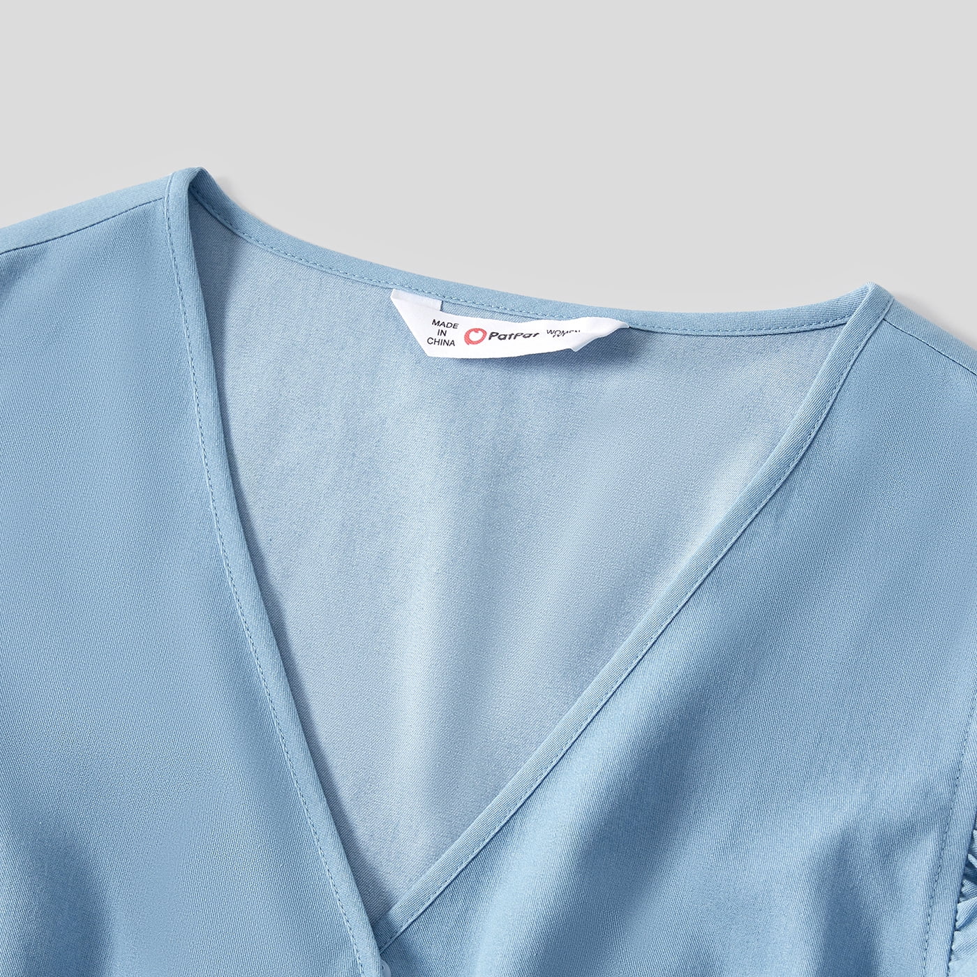 Mosaic Family Matching Blue Series Cotton Sets(V-neck Dresses - Raglan Long Sleeves T-shirts - Rompers)