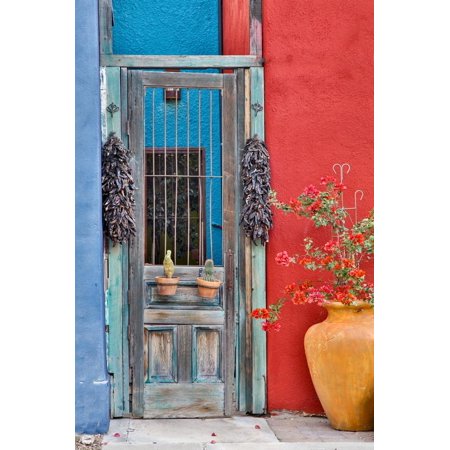 Usa Arizona Tucson Weathered Door Print Wall Art By Hollice Looney Walmart Com Walmart Com