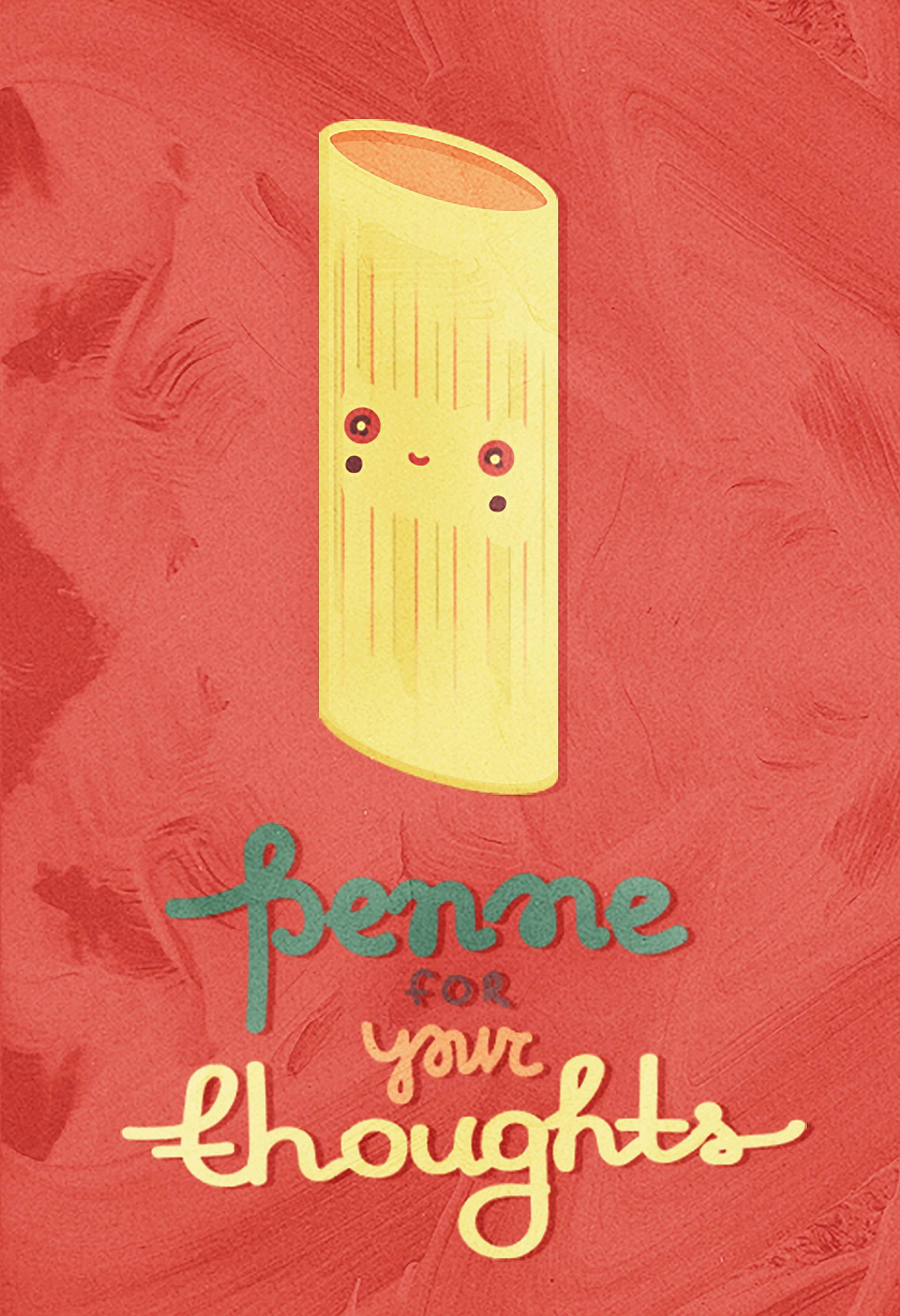 Penne For Your Thoughts Funny Kitchen Pun Wall Decor Prints Poster