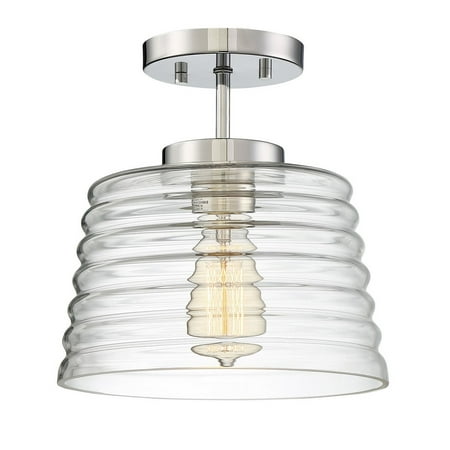 Trade Winds Lighting Ripple 1 Light Semi Flush In Chrome Ripple 1 Light Semi Flush In Chrome