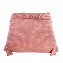 Tunhigl Cozy Fleece Throw Blanket - Soft Breathable All-Season Blanket, Machine-Washable 40"x28", Couch Bed Office Lap, Lightweight Warm Gift Pink