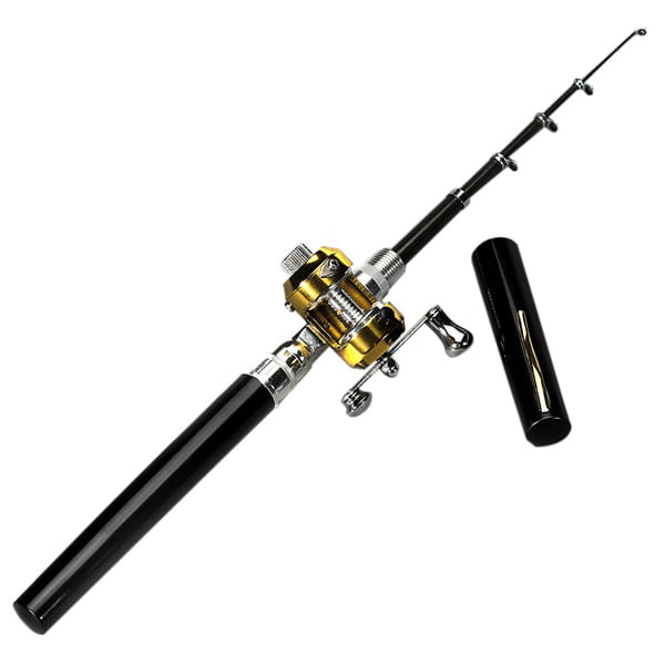 Details about   Fishing Rod Pole Reel Combo Kit Set Mini Telescopic Pocket Pen Aluminum Alloy US 
