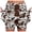White, variant on Mini Skirts for Women with Built In Shorts Cow Print Flowy A Line Skirt Spring Summer Comfortable Stretchy Waist Soft White L