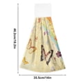 thumbnail image 3 of 2 Bathroom Towels Kitchen Towels 18.2x14In Velcro Hand Wipes Dish Cloths & Dish Towels Washroom Towels Face Towel Hand Wipes Beautiful Pale Yellow Butterfly, 3 of 7