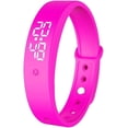 thumbnail image 1 of Montre Réveil Vibrante pour Gros Dormeurs, Bracelet à Vibration Silencieuse avec Conception Résistante à l'Eau, Traqueur de Sommeil Ajustable et Rappel Silencieux pour Hommes et Femmes, Rose, 1 of 2