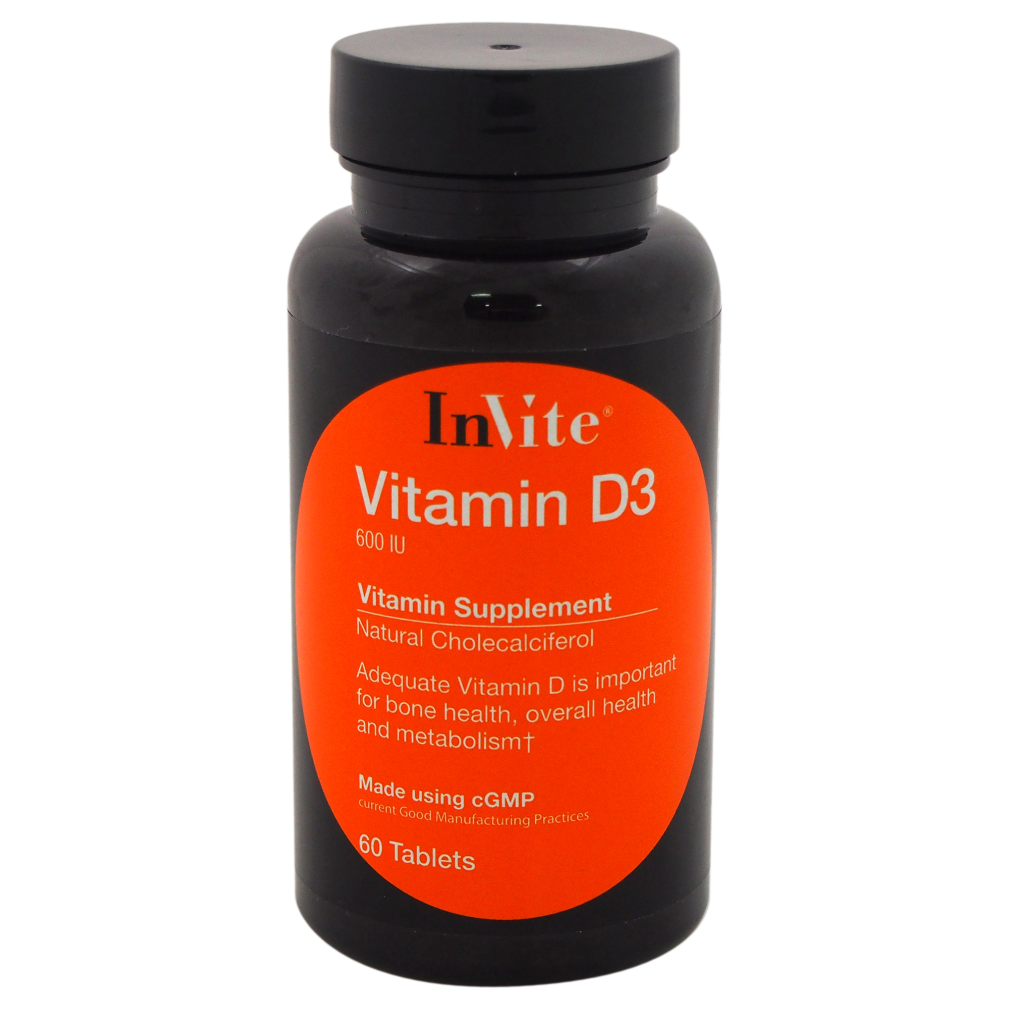 Vitamin D3600IU Supplement by InVite Health for Unisex 60 Tablets