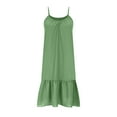 thumbnail image 5 of Women Beach Cover Up Dresses Spaghetti Strap Short Dresses Summer Coverups Casual Flowy Ruffle Hem Sundresses, 5 of 7