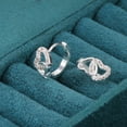thumbnail image 6 of Lancharmed Silver Plated Earrings for Womens Trendy,Double Heart Zircon Earring Valentines Day Gifts for Him, 6 of 7