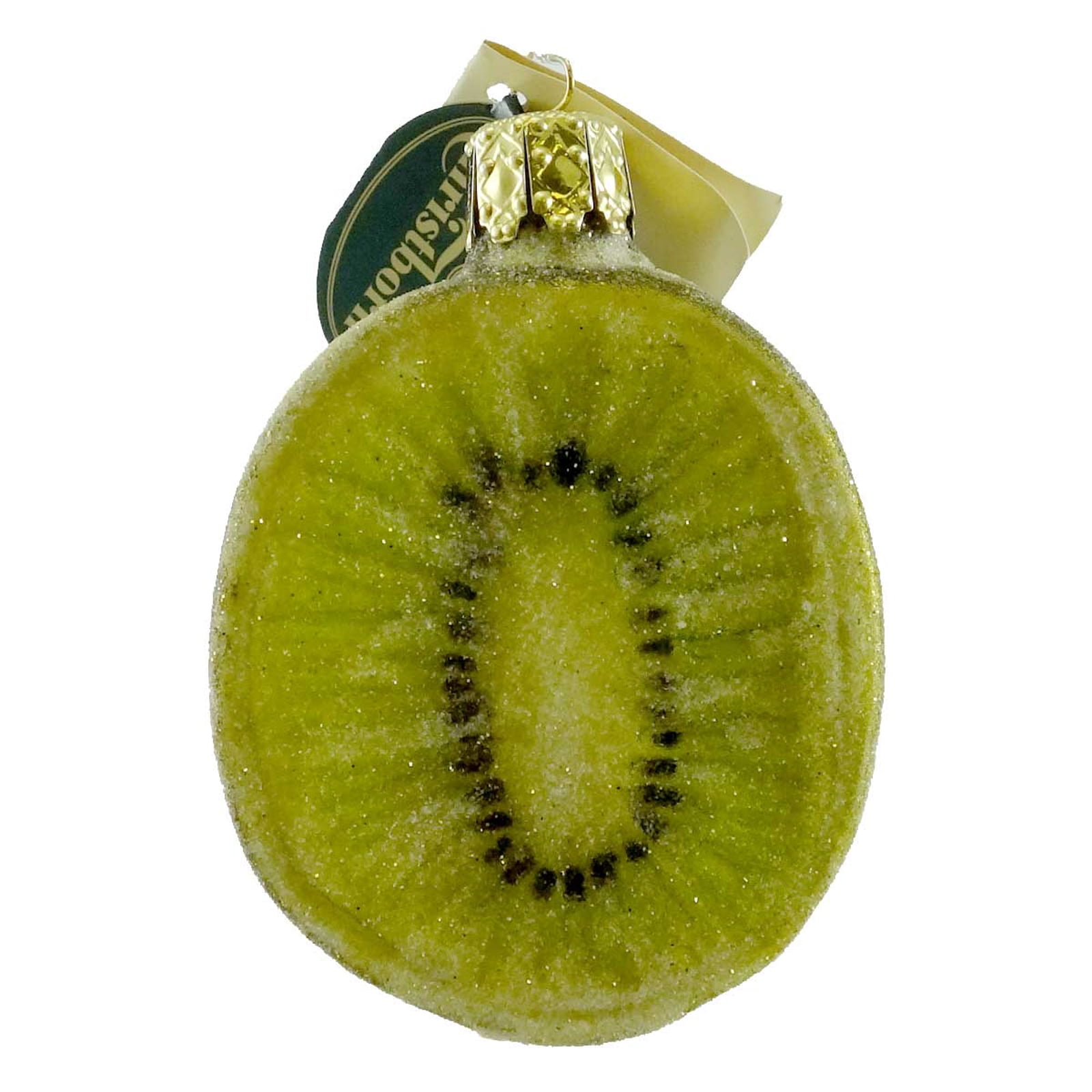 Tannebaum Treasures KIWI Glass Ornament Fruit Seed We771