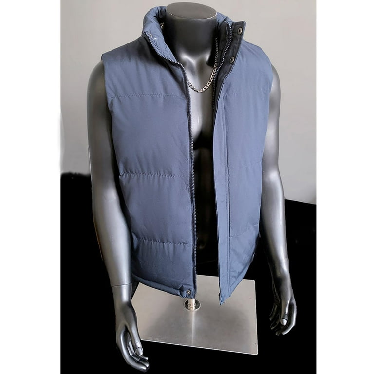 Chiccall Mens Oversized Puffer Vest Plus Size Winter Stand Collar