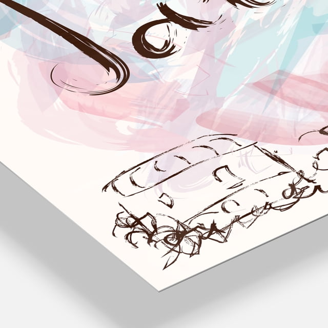 DesignArt Illustration with Paris Eiffel Tower Large Wall Clock