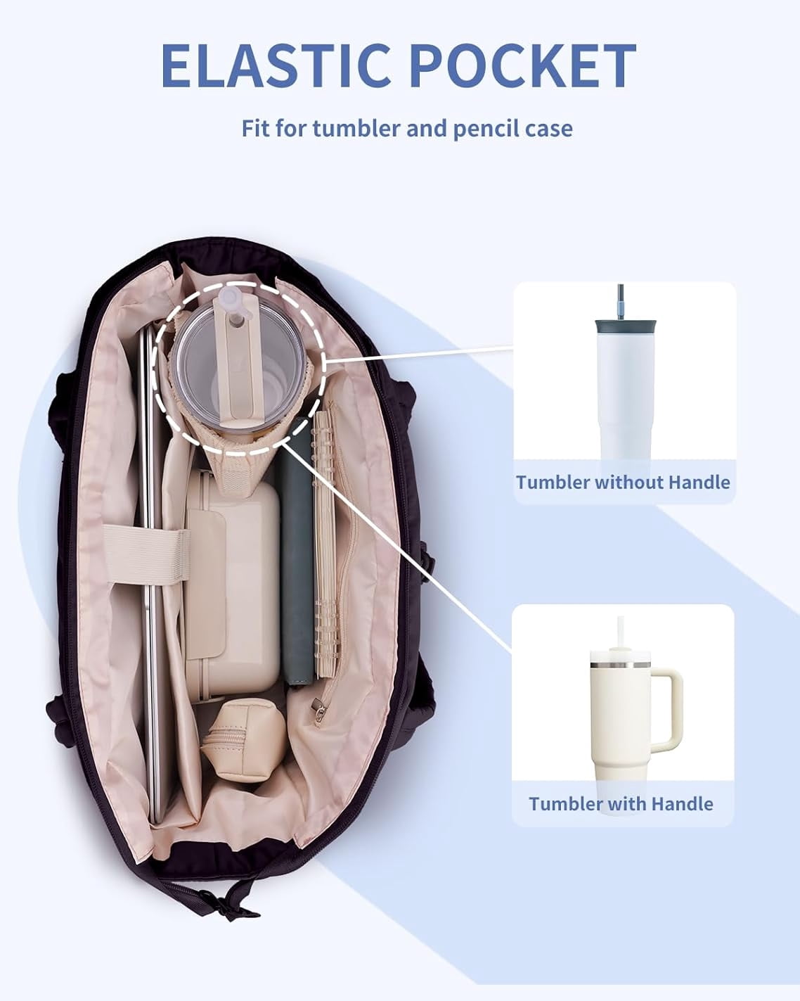 Puffer Tote Bag for Women, Shoulder Bag Handbag with Cup Holder & 15.6" Laptop Compartment & Trolley Sleeve for Travel, Work, Nurse, Lightweight, 20L