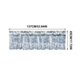 thumbnail image 3 of QualiVow Blue Toile Kitchen Curtain Valance, 54x18in Rod Pocket Short Window Treatment, Farmhouse Floral Cafe Curtain, 3 of 7