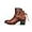Brown, variant on KAQ Womens Boots Fall Ankle Booties Vintage Slip on Round Toe Chunky Block Mid Heel Booties Solid Casual Comfy Outdoor Ladies Shoes