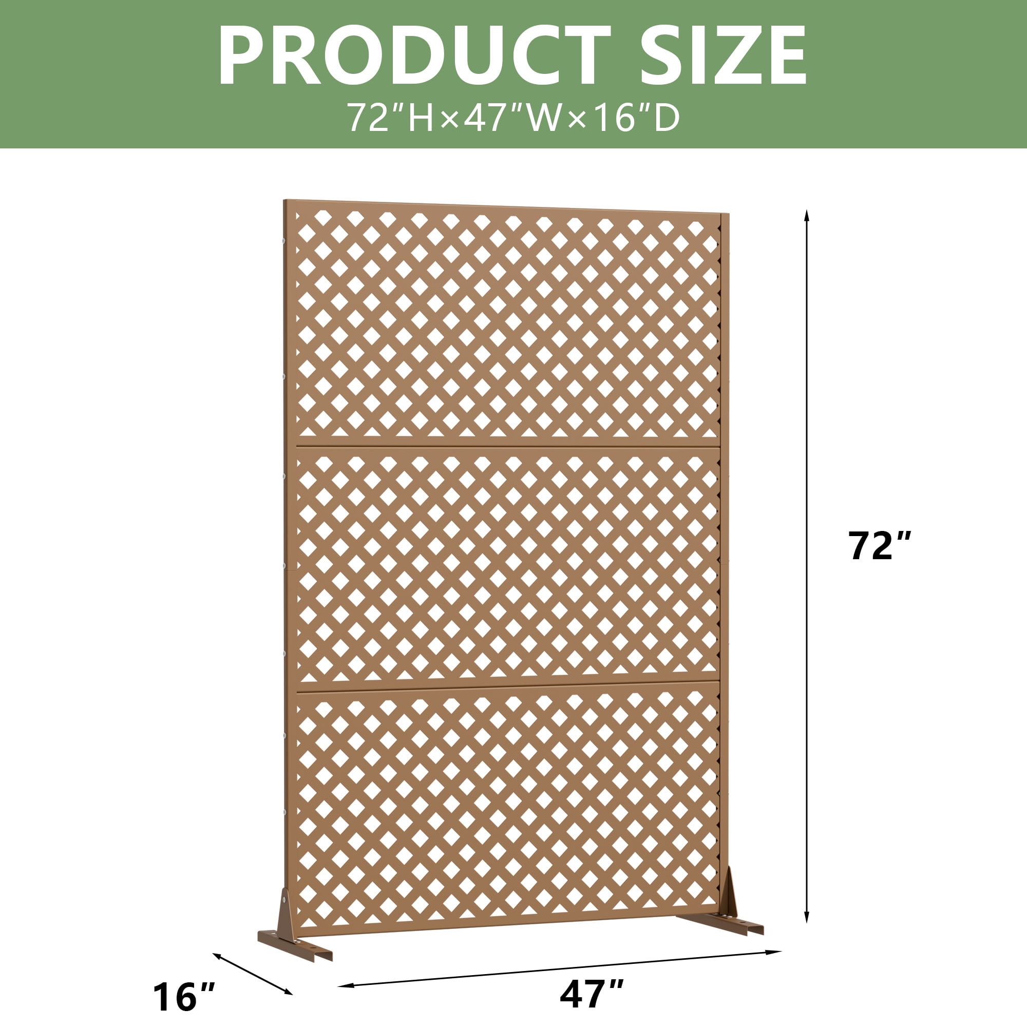 MAYEERTY 3 Panels Outdoor Privacy Screen, Metal Decorative Privacy Fence, Privacy Panel for Patio, Balcony, Backyard, Garden