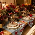 thumbnail image 5 of Table Runner Dresser Scarves Christmas Cute Snowman with Hat Scarf Cotton Linen Burlap Table Cover Winter Snowflake on Gray Table Runners for Family Kitchen Dining Holiday Party Banquet Decor, 5 of 5
