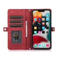 thumbnail image 2 of Nalacover Zipper Wallet Case for iPhone 14 Pro Max, Wrist Hand Strap Lanyard Crossbody Premium PU Leather + Soft TPU Magnetic Buckle Flip Cover with Card Slots Holder Kickstand Case, Red, 2 of 8
