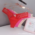 thumbnail image 4 of Lencería Sexy para mujer, tangas, ropa interior, Bragas, tanga de lujo con corazón de melocotón, encaje de algodón puro, 4 of 5