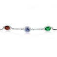 thumbnail image 2 of Gem Stone King 925 Sterling Silver Bracelet Garnet Persian Blue Moissanite (1.47 Cttw), 2 of 4