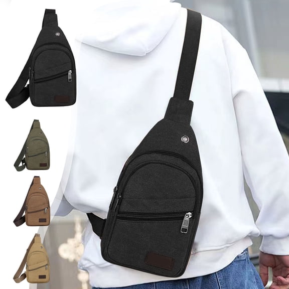 Hfnxid Sling Backpack Crossbody Bag, Multipurpose Casual Daypack Canvas Fanny Pack Cross Body Bag for Outdoors Hiking Traveling