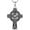 A-Celtic Cross-Oxidation, variant on Celtic Cross Necklace, 925 Sterling Silver Mens Celtic Knot Pendant Necklace with Black Gemstone, Religious Faith Irish Cross Pendant Christian Jewelry Gift for Men Women
