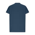 thumbnail image 6 of Cotton Linen Shirts for Women Summer Lace Trim V-Neck Tunic Tops Loose Fit Short Sleeve Tops Casual,Navy,XXL, 6 of 8