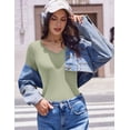 thumbnail image 2 of Ekouaer Womens 3 Pack Long Sleeve Shirts V Neck Ribbed Slim Fit Basic Tops Thermal Undershirts Casual Tee, 2 of 6
