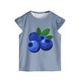 thumbnail image 3 of OYXSER Toddler Girls Outfits Fruit Print Short Sleeve T-Shirt Tops & Shorts Sets 2Pcs Clothes Set, Blue 1-2T, 3 of 5