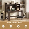 thumbnail image 3 of 42.5" Computer Desk with Hutch & Power Outlets, Study Desk Writing Desk for Home Office,Oak, 3 of 9