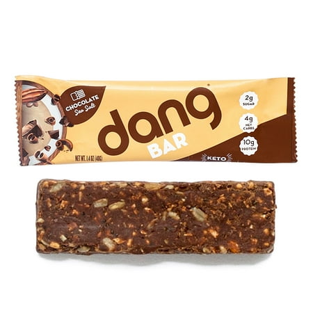 Dang Bar, Chocolate Sea Salt, Keto, Low Sugar, Plant Based, Gluten Free, 1.4 Oz, 12