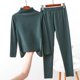 thumbnail image 5 of Sonducket Ropa interior térmica de algodón grueso para mujer, pijama adelgazante, traje de cuello medio alto, camisa cálida, Top cálido, pantalones, conjuntos de ropa Verde oscuro SG Sonducket AP013788-23, 5 of 6