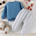thumbnail image 5 of 6-9 Month Boy Clothes Boys Clothes Baby Boy Fall Clothes Set Long Sleeve Letter Print Sweatshirt Pants Toddler Outfits Blue 6-9 Months, 5 of 9
