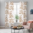 thumbnail image 6 of Kitchen Curtains 84 Inch Length 2 Panels, Brown Fruit Grommets Window Treatment Curtain, Vintage Plant Nature Botanical Flower Thermal Curtains Drapes for Living Room/Bathroom, 6 of 9