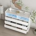 thumbnail image 5 of Vastcury Modern 51" 6 Drawer Double Dresser with LED Light, Wood Storage Cabinet Chests of Drawers for Living Room, White, 5 of 10