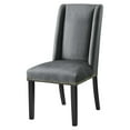 thumbnail image 5 of Side Dining Chair, Nailhead, Set of 2, Grey Gray, Velvet, Modern Contemporary, Kitchen Room Cafe Bistro Restaurant Hospitality, 5 of 9
