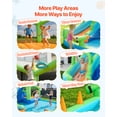 thumbnail image 3 of VEVOR Inflatable Bounce House, 11.3 x 12.3 x 7.0 ft Inflatable Bounce House Water Slide, Bouncer Castle with Castle Bounces, Basketball Hoop, Splash Pool & Water Ring Toss, for 3 to 4 Kids Ages 3 to 8, 3 of 9