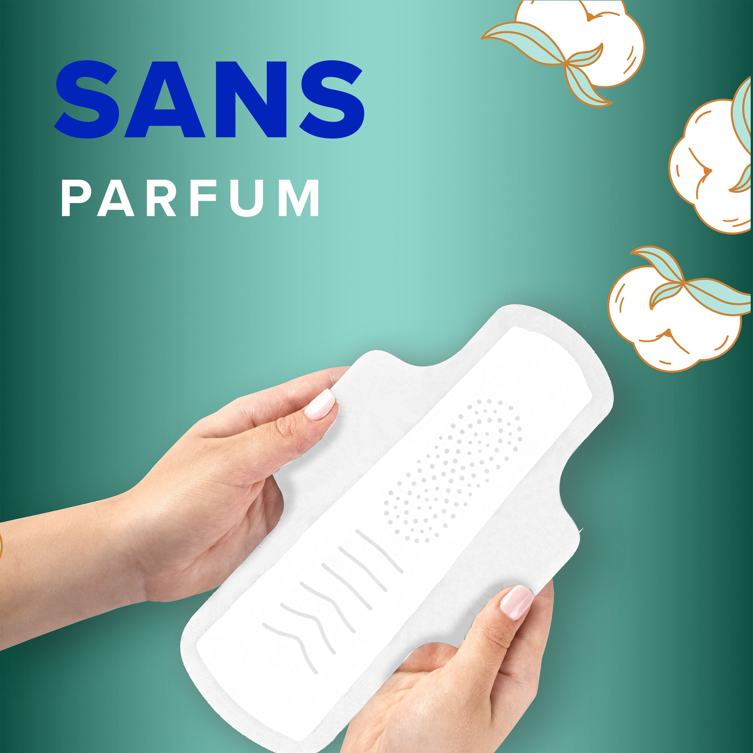 Serviettes Always Pur coton, de nuit, flux très abondant, avec ailes, pour femmes, taille 5, non parfumées 18CT