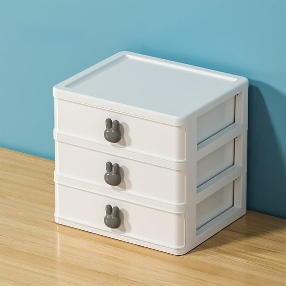 Desktop Storage Box Drawer Organizer, Transparent Stackable Desk Storage With Smooth Pull Drawers Dustproof Design Classified Organizer for Office Student Desk Vanity Makeup Table Home Use