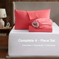 thumbnail image 6 of Clara Clark Split King Sheets For Adjustable Bed, Deep Pocket 5 Piece, Hotel Luxury Ultra Soft Microfiber Bed Sheets Set, Coral Pink, 6 of 8