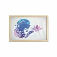 thumbnail image 1 of Feminine Wall Art with Frame, Girl's Silhouette with Flowers on Her Hair Floral Ornaments Spa Art, Printed Fabric Poster for Bathroom Living Room, 35" x 23", Purple Blue, by Ambesonne, 1 of 2