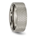 thumbnail image 4 of Auriga Fine Jewelry Titanium Patterned 8mm Flat Band for Men Size 10, 4 of 6