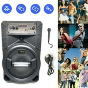 PVUEL 8" Wireless Bluetooth Speaker Party Mic with Remote Control,Black