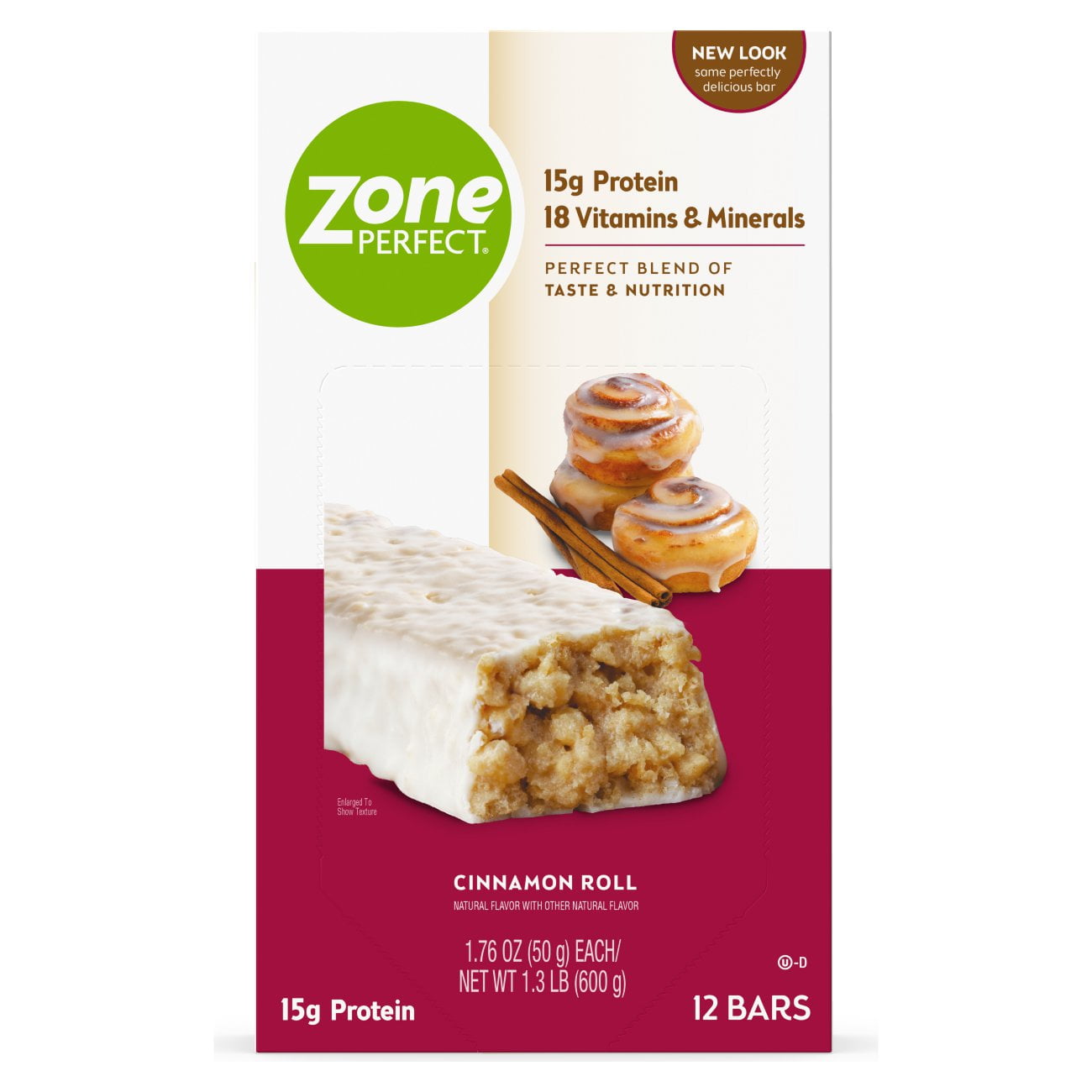 ZonePerfect Protein Bars, Cinnamon Roll, 15g of Protein, Nutrition Bars With Vitamins & Minerals