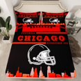 thumbnail image 1 of Draps de Lit de Sport pour Garçons Filles Enfants, Drap-Housse pour Fans de Football Américain Format Simple Ensemble de Lit Joueur de Rugby Ensembles de Literie pour Amateurs de Football Literie Rouge Fraise (Chicago) (Sans Drap Plat), 1 of 5
