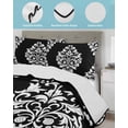 thumbnail image 4 of Baroque Black Twin XL Size Down Alternative Comforter, Lightweight Comforter Quilt Bedding Set with Pillow Shams Vintage Damask Classic Floral All Seasons Bed Comforter Duvet Insert 68"x98", 4 of 7
