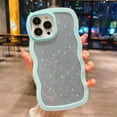 thumbnail image 4 of for iPhone 14 Pro Max Case Bling Glitter Curly Wave Frame Shape Soft TPU Shockproof Cute Phone Case for iPhone 14 Pro Max 6.7 Inch Women Girl Blue, 4 of 12