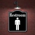 thumbnail image 2 of Restroom Men Picture BLACK Aluminum Composite Sign, 8.5"x10", 2 of 9